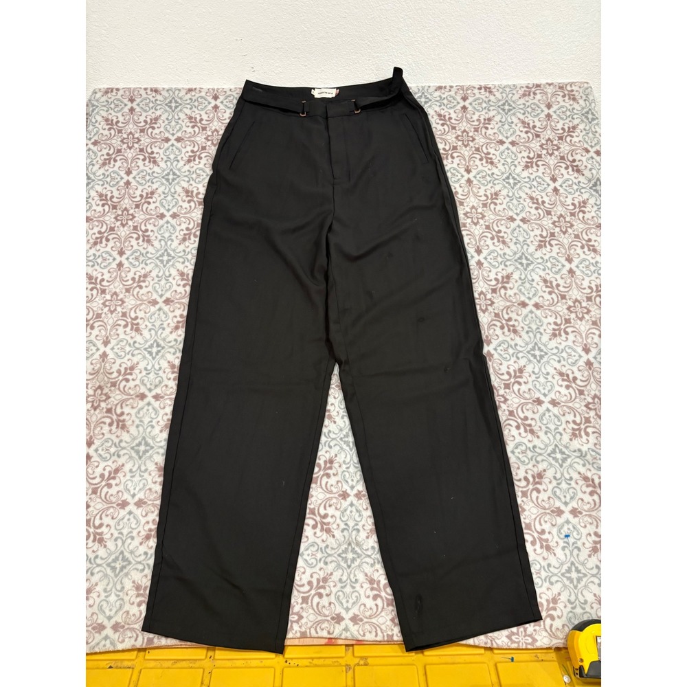 Honor The Gift Black Wide Leg Trousers with Built-in Belt Mens XL